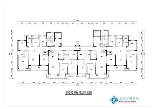 万科北门塘上主要楼栋标准层平面图